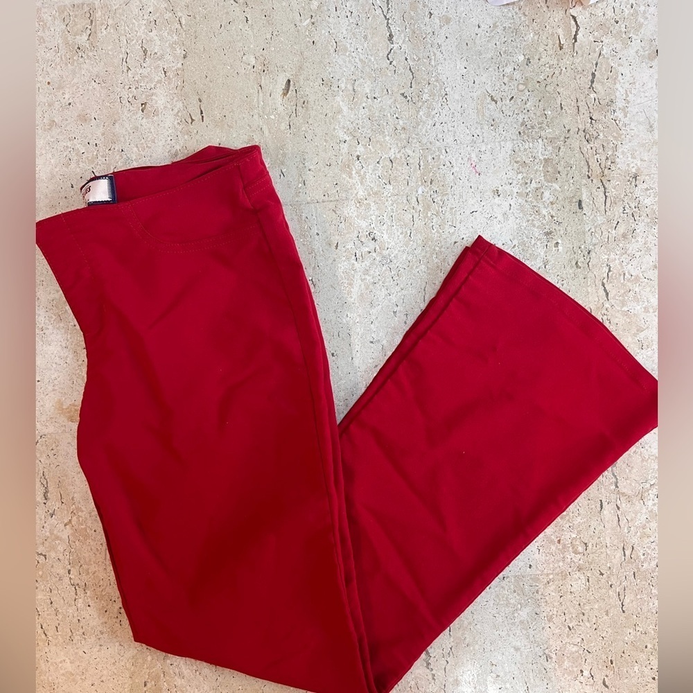 Paris Blues Vintage Y2K Red Low Rise Flare Pants Size 9 - Picture 1 of 7